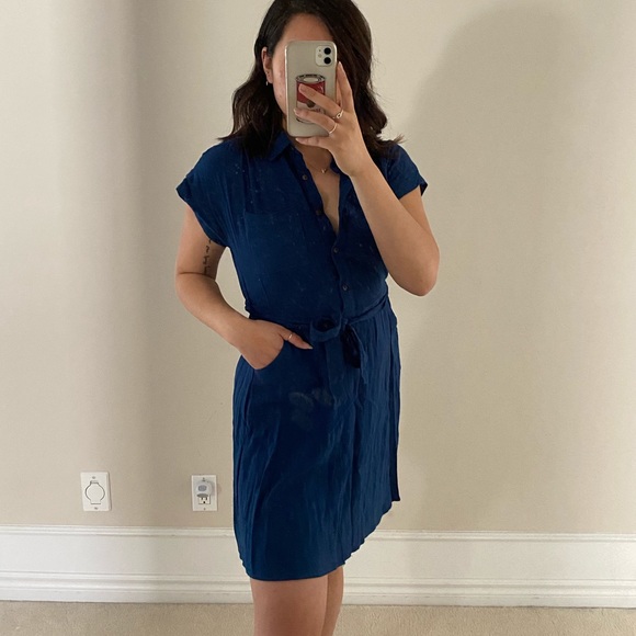Royal blue linen dress - Picture 7 of 7